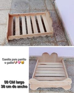 Cama para perrito de madera