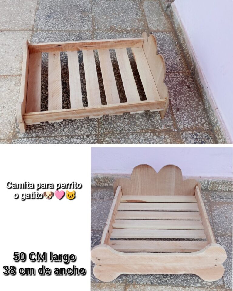Cama para perrito de madera
